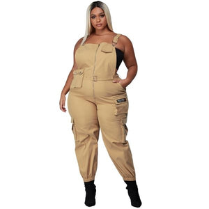 
            
                Load image into Gallery viewer, plus size khaki jumpsuit
            
        